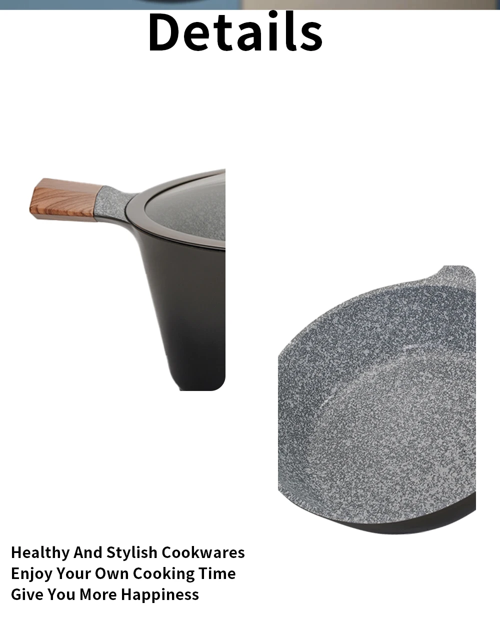 Kala Hot Sale 16 Pcs Square Casserole Granite Cookware Set Nonstick