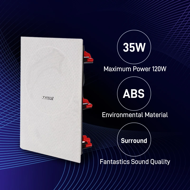 605 6.5 Inch 35W Customized Square Ceiling Speaker Constant Resistance in Ceiling Square Speakers Home Cinema Speaker