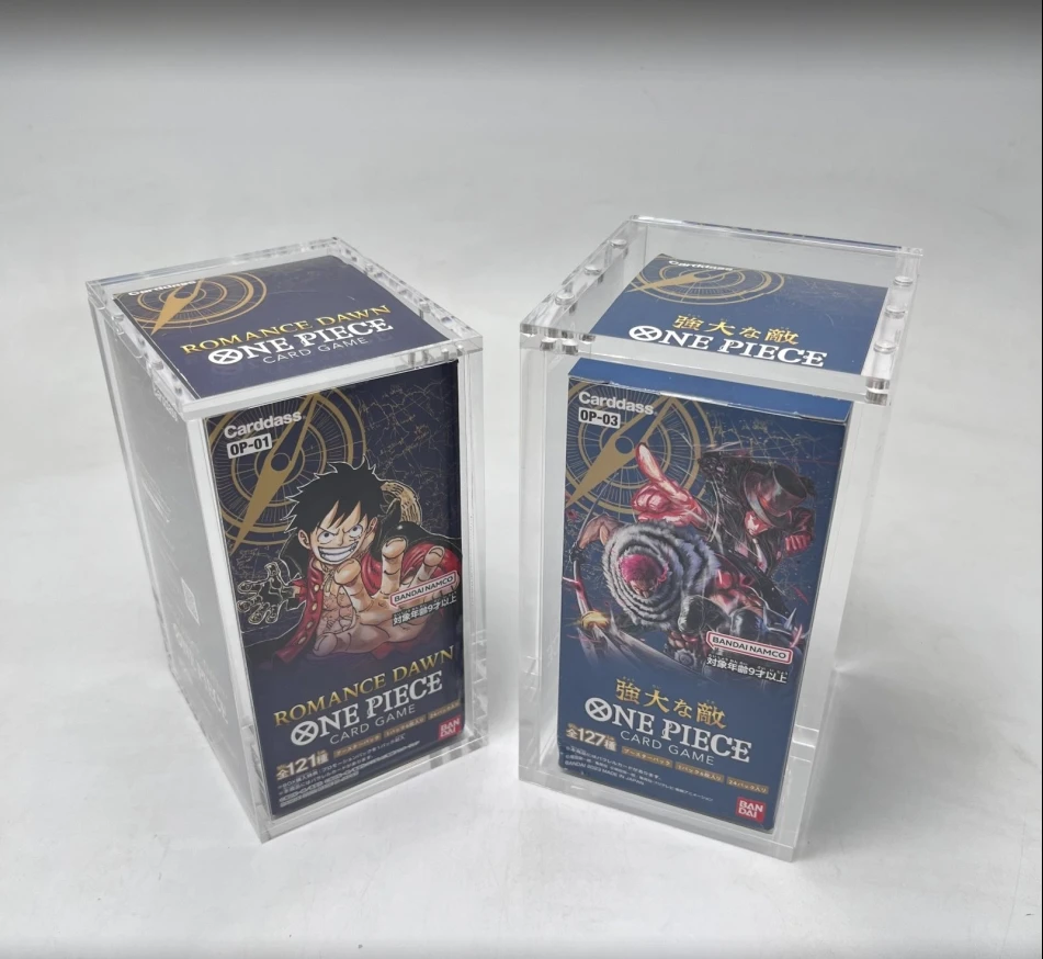 one piece booster box protective case Acrylic - Premium UV Protected Clear Display Case for TCG One Piece Card Game USA Version | 8mm Thick Walls Strong Magnetic Closure It does fit OP Clear Protector Booster Box Japanese
