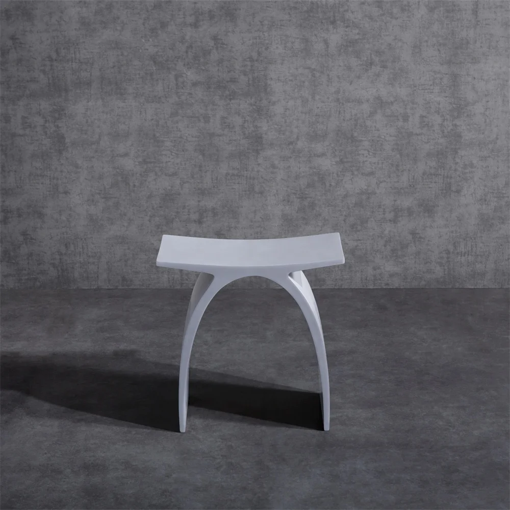 High Quality Acrylic Artificial Stone Bathroom Bench Bathroom Stool Stone  Bathroom Shower Stool Shower Seat