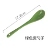 Green porcelain spoon