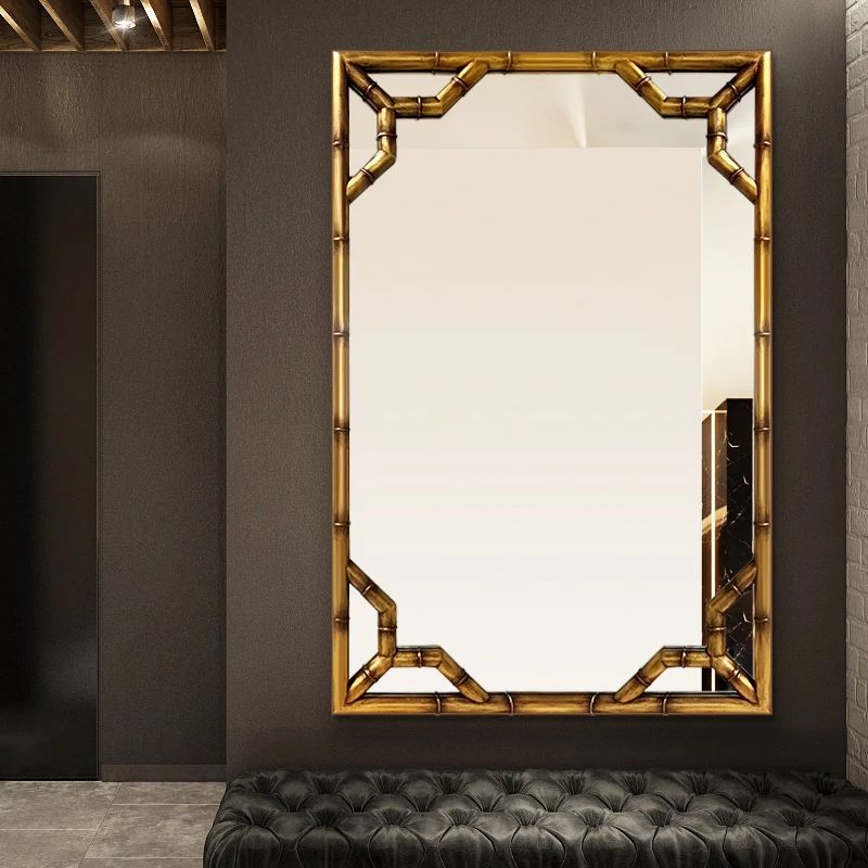 Minimalistic Wall Mirror Abstract Golden Classical Large Decorative Mirror