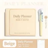 With a pen-beige