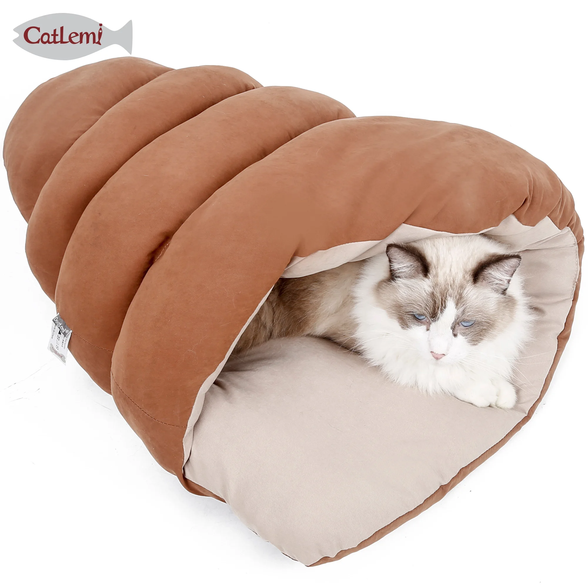 Cama Cueva para Gatos y Perros Pequeños, Diseño de Caracol, Acogedora, Cubierta, para Dormir en Invierno Cama Cueva para Gatos y Perros Pequeños, Diseño de Caracol, Acogedora, Cubierta, para Dormir en Invierno