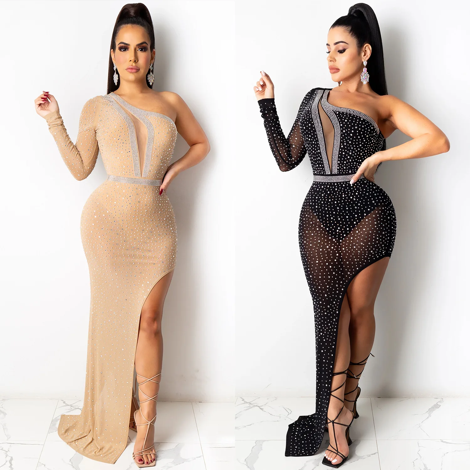 L146 Ladies Sparkle Nude Rhinestones 