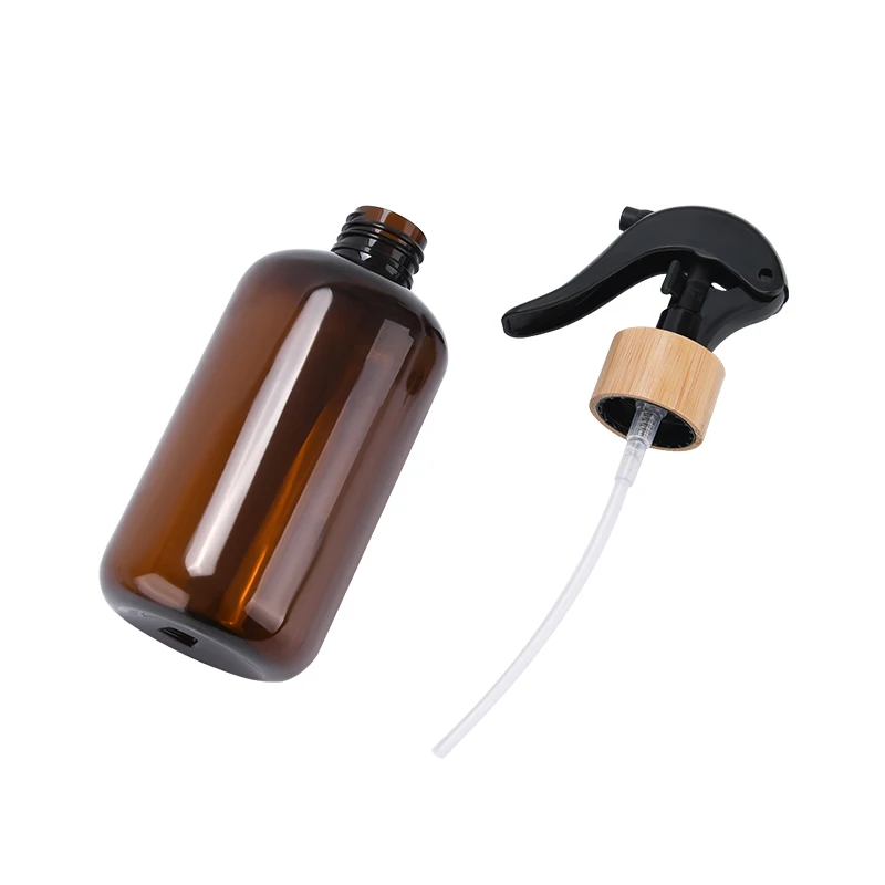 30ml 60ml 100ml 250ml 300ml 500ml Black White Trigger Spray Bottle Straw Bottle with Bamboo Trigger Pump Spray Cap