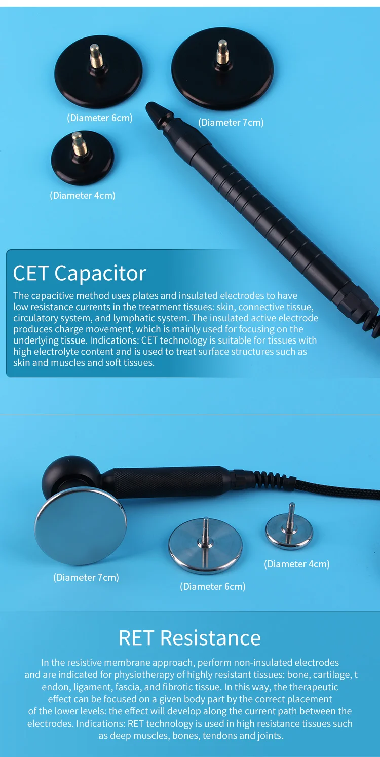 448Khz RF CET RET Physiotherapy Pain Relief System Body Slimming Machine