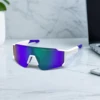 White frame with blue lens