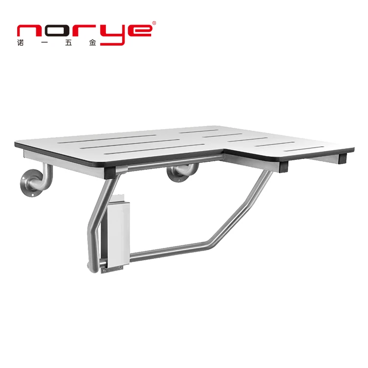 Modern Stainless Steel Shower Seat and Toilet Chair Bathroom Folding Wall-Mounted Contemporary Style Shower Caddy