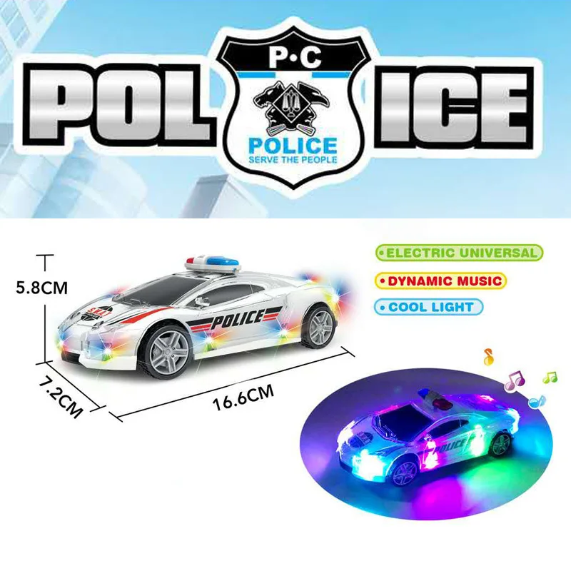Новый трендовый сплав полицейский автомобиль Металлический Игрушечный Автомобиль со звуком и светом литой игрушки