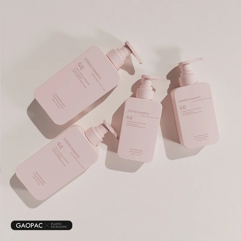 Square Shampoo Bottle 200/450ml HDPE Hair Care Body Face Lotion Packaging Shower Gel Bottle Plastic Shampoo Packaging