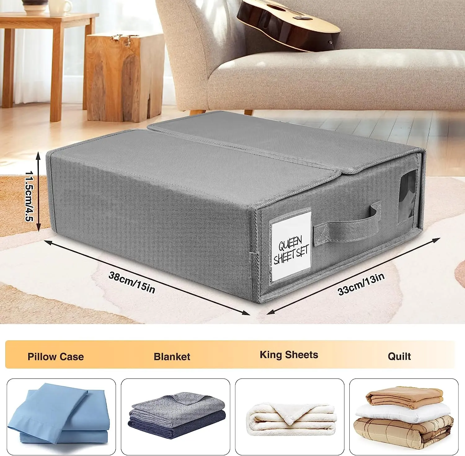 Custom Logo Oxford Fabric Bed Sheet Box Organizers Storage SheetCube Duvet Cover Box