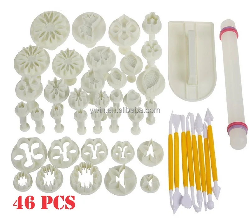 Factory Outlets Various Different Shape Plastic Plunger Fondant Cutter Set Cookie Cutter Letter Cutter