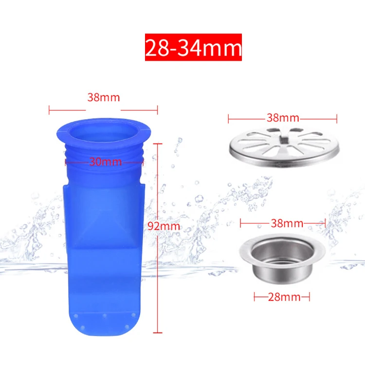 A2833 Drain Valve Check Silicone Kitchen Strainer Bathroom Pipe Stainless Steel Sewer Drainer Silica Deodorize Core Floor Drain
