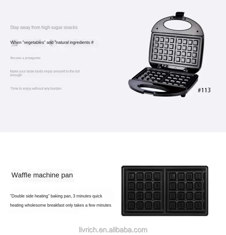 2023 Sandwich Maker Cake Mini Ceramic Waffle Iron Health Bbq Grill Pop