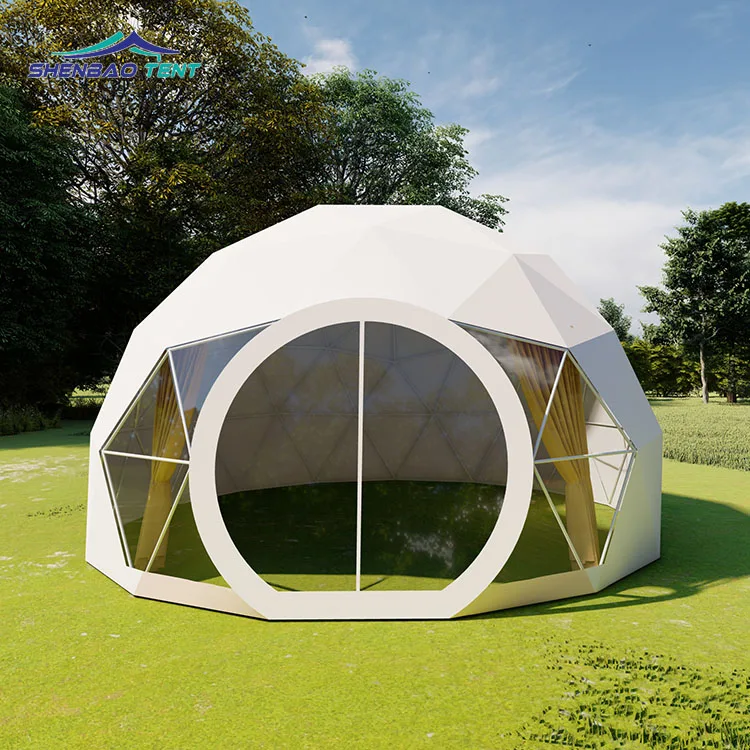 Hochwertiges 6m Kuppelzelt 30qm Outdoor-Pod-Kuppelhaus Luxus-Zelt  Transparentes Glamping-Zelt