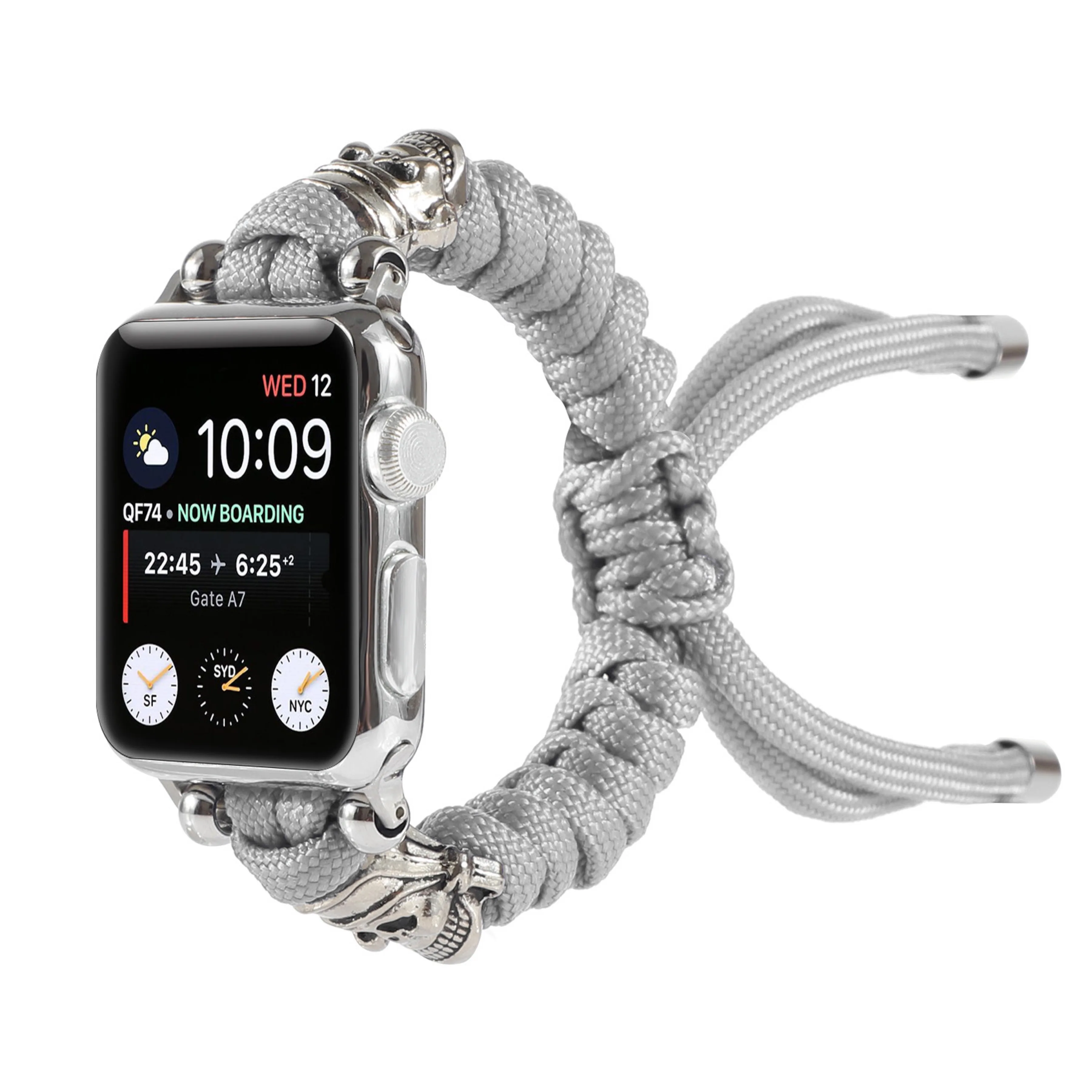 Cuerda De Paracaídas Trenzada De Nailon Para Apple Watch,Correa De Reloj  Deportivo Para Apple Watch,Con Dijes De Calavera - Buy Trenzado De Nylon  Para Reloj Apple Watch Banda,Deporte Reloj Banda,Para Reloj Apple