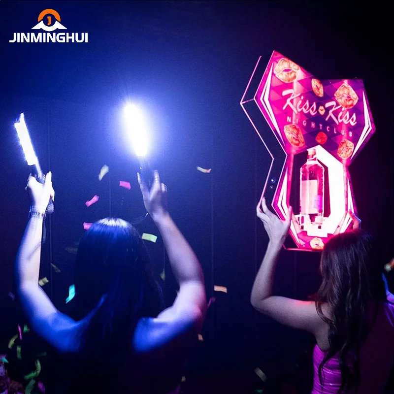 OEM Custom Handheld LED Sign Board for Party Bar Nightclub VIP Service Liquor Bottle Presenter Glorifier for Advertising