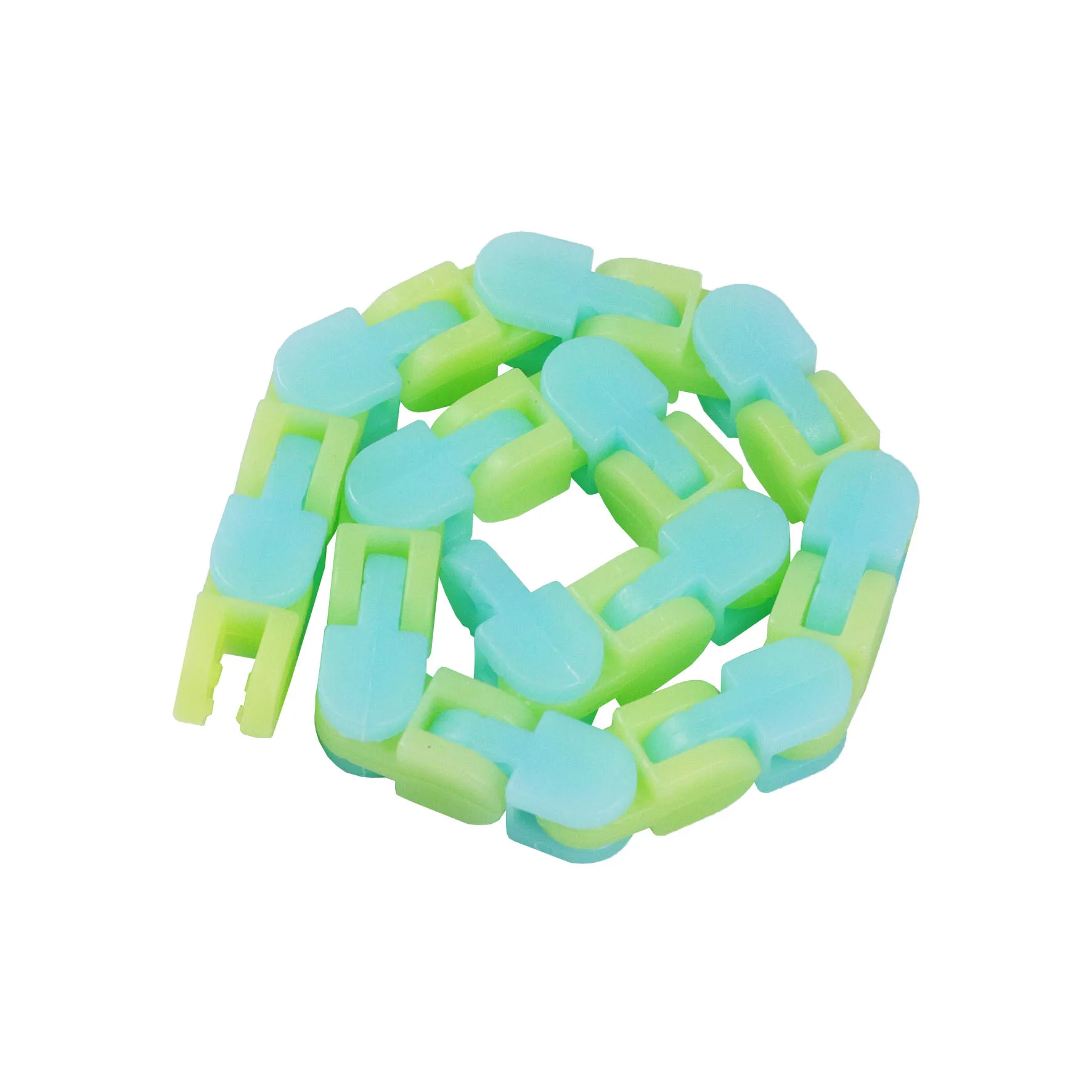 Fidget Stress 24 Links Glow in the Dark Puzzle Snake Bike Chain Wacky Track Toy