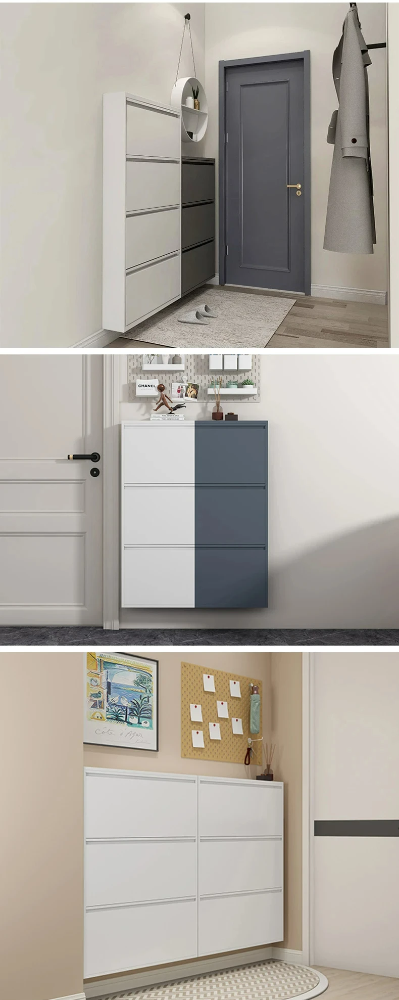 Modern Steel Shoe Rack Cabinet Storage Convertible For Living Room ...