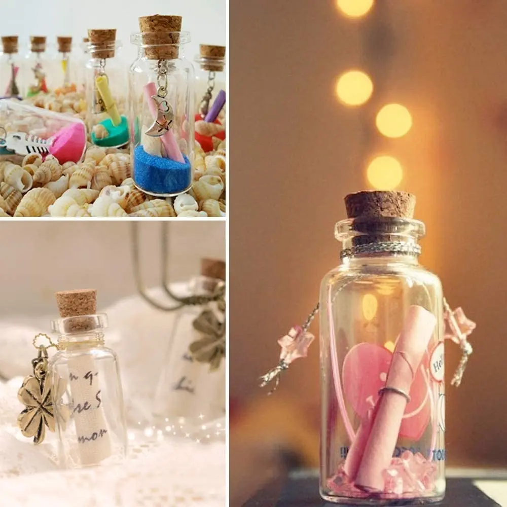 Storage Bottle 100ml Small Glass Bottles Vials Jars with Cork Stopper 47x90mm