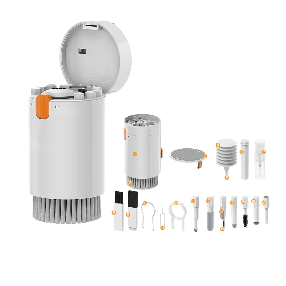 Kit Pulizia Elettronica 20 In 1 - Per PC, Telefono, Fotocamera, Con Spazzole, Panno Microfibra