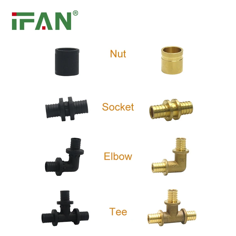 Ifan Hot Selling Pex Crimp Fittings 1/2" Pex Pipe Copper Connector ...