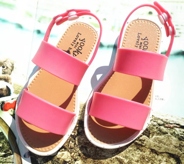 
Модные Цветные классические сандалии из ПВХ для маленьких девочек 