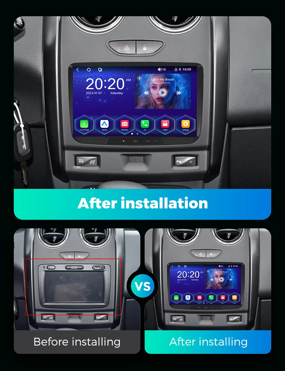MEKEDE SS10 Linux System IPS Touch Screen Car Player for 8inch Renault Dacia Support Rear Camera DAB FM AM