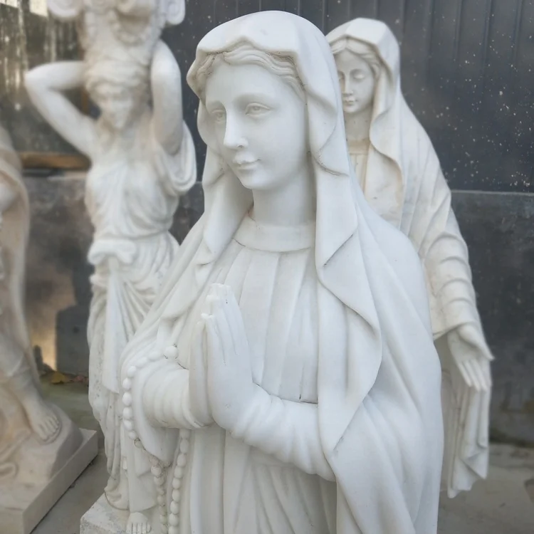 Religious Stone White Marble Holy Mother Mary Statues St Mary Statue