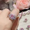 Anello 0725 - diamante rosa - aperto