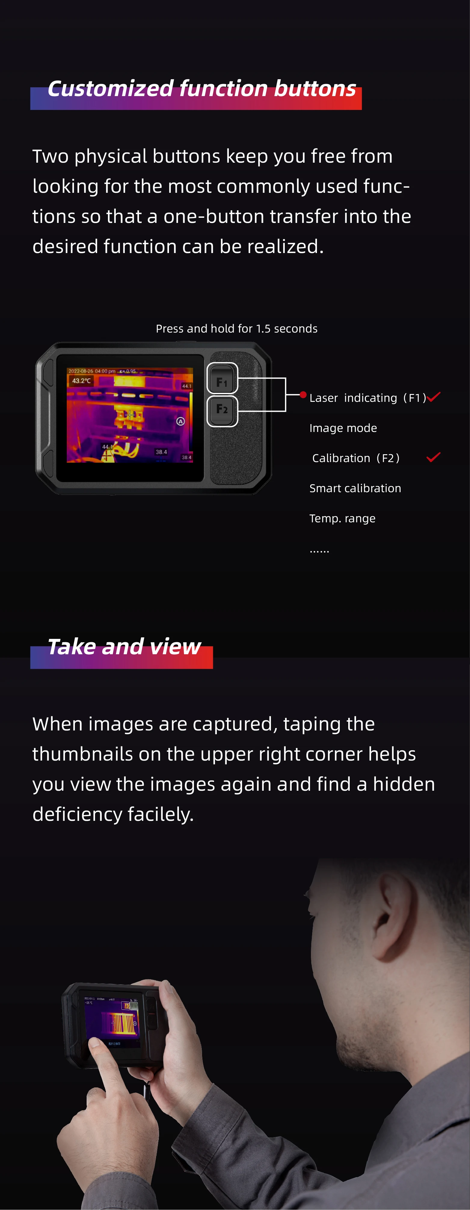 Guide Sensmart Pocket Sized Thermal Camera Pf210 3.5" Lcd Touchscreen