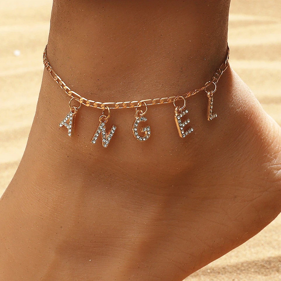 Meaningful Letters Mama Angel Anklet Trendy Jewelry