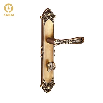 Antique entrance gold brass door handle set luxury copper door handles with locks
