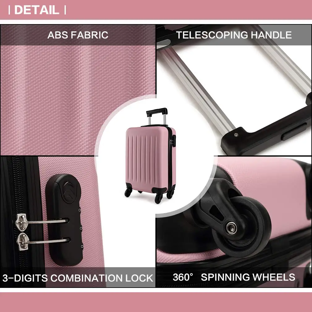 Carry On Suitcase 19 Inch Hardside Small Suitcase With Spinner Wheels ...
