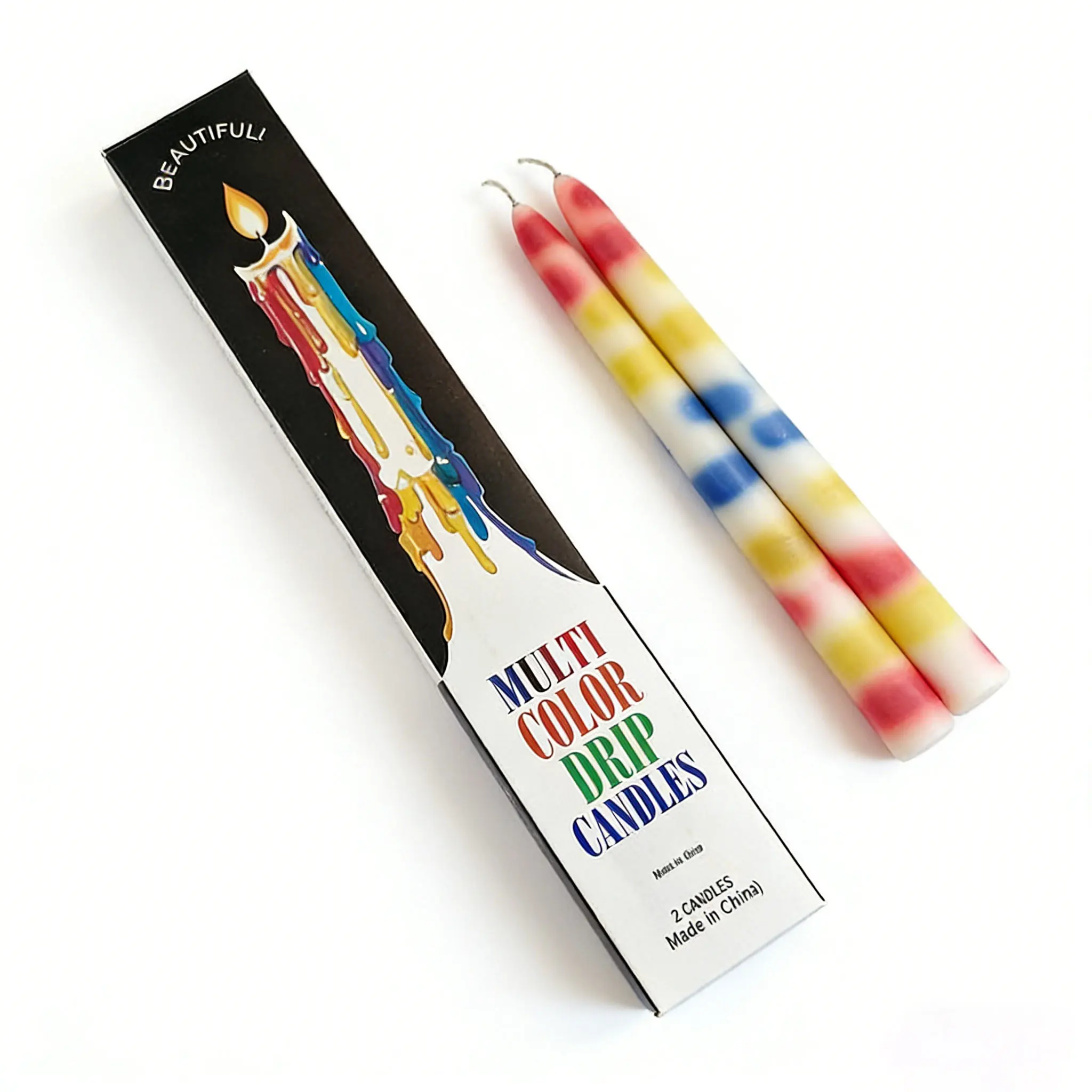 Colorful Rainbow Party Candles - Long-lasting Burn