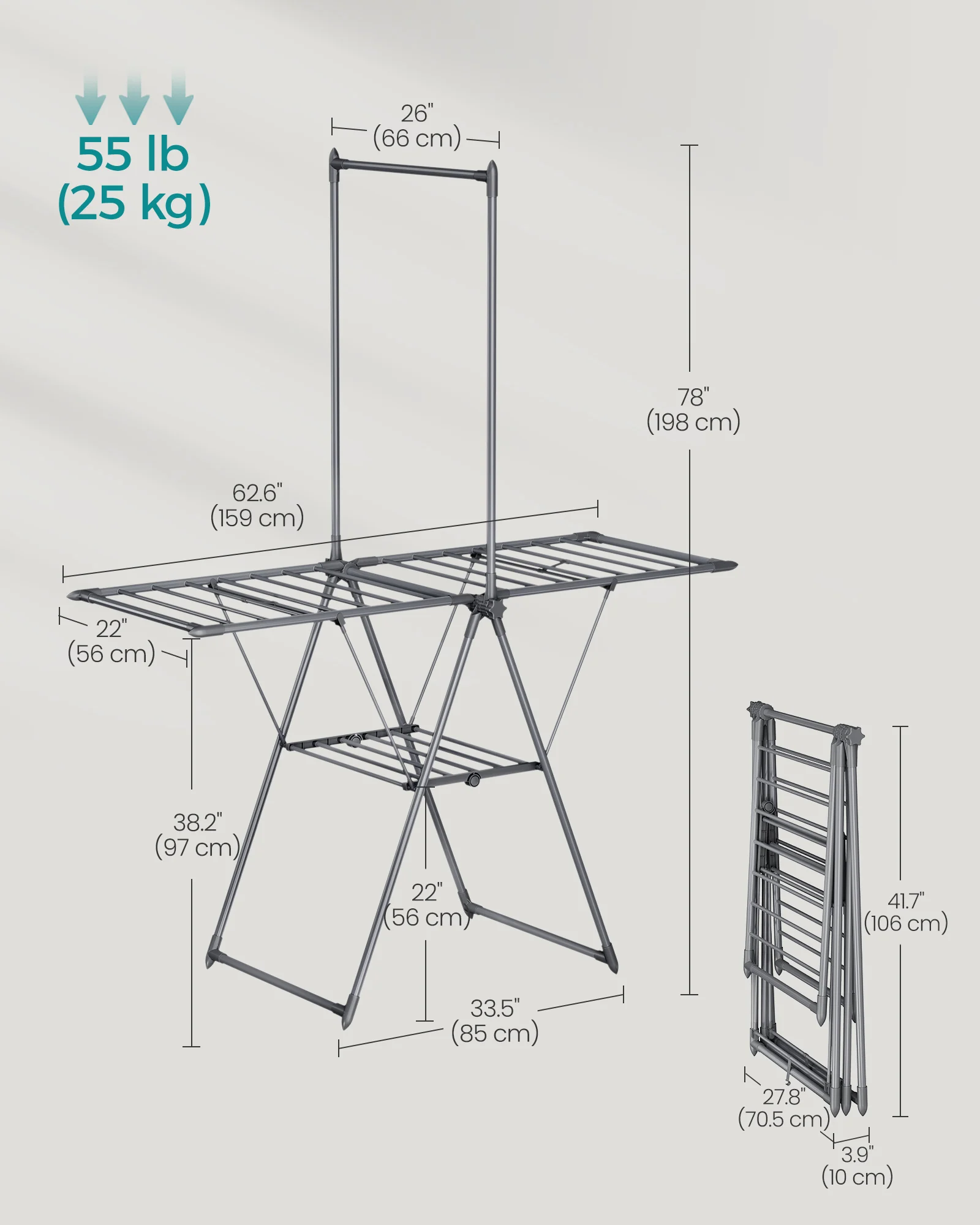 Songmics Foldable 2level Laundry Drying Rack Freestanding Clothes Drying Rack Buy Foldable 2