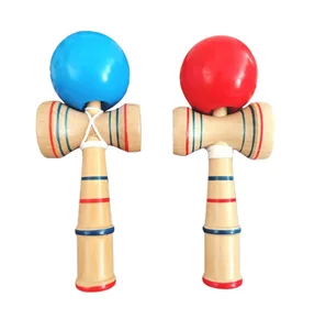 Cndiyald Wooden Kendama Blue Ball Cup Toy Classic Japanese Balancing Skill Game Wooden Skill Toy Skill Ball
