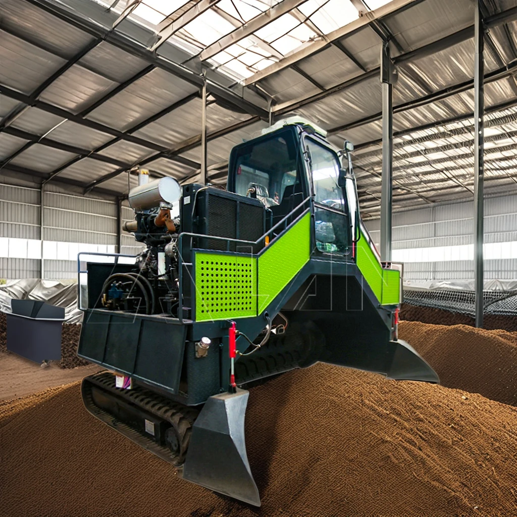 LANE Crawler Type Compost Turner Mixing Machine Windrow Compost Turner Small Compost Making Machines