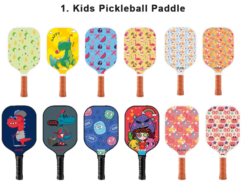 Fiberglass Pickleball Set with 4 Pickleballs, 2 Pickleball Paddles