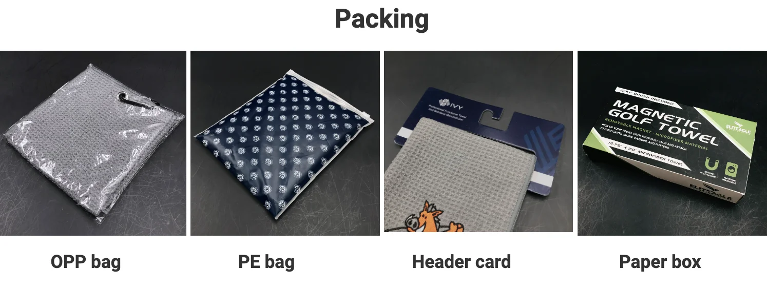 Hot Selling Small Rectangle Custom Waffle Magnetic Microfiber Golf Towel with Magnet