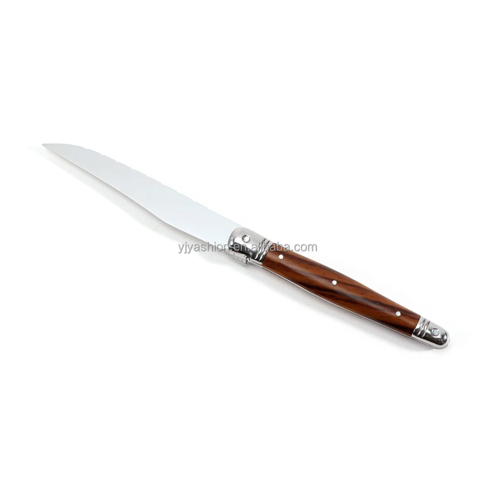 Laguiole Steak Knives 6 Piece Extremely Sharp Straight Steel Blades Are