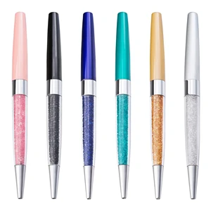 Wholesale Multi-Color Crystal Metal Promotional Ballpoint Pen with Black Ink Laser Engraving & Silk Screen Printing Printed Logo