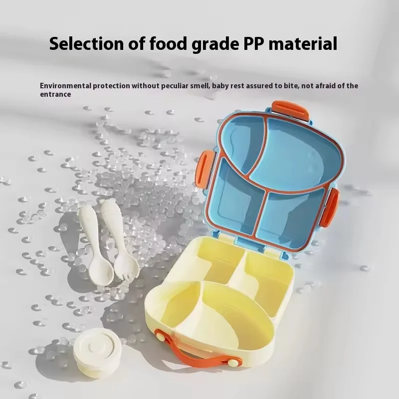 Portable 4 Compartment Tray School Lunchbox Cute Cartoon Design Microwave & Dishwasher Safe BPA Free