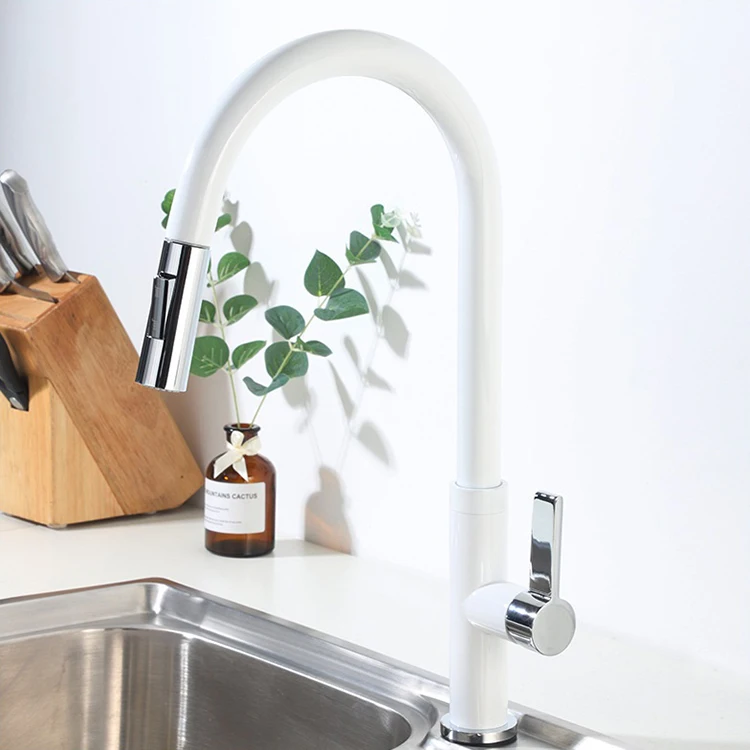 Grifo de latón negro para cocina, grifo abatible