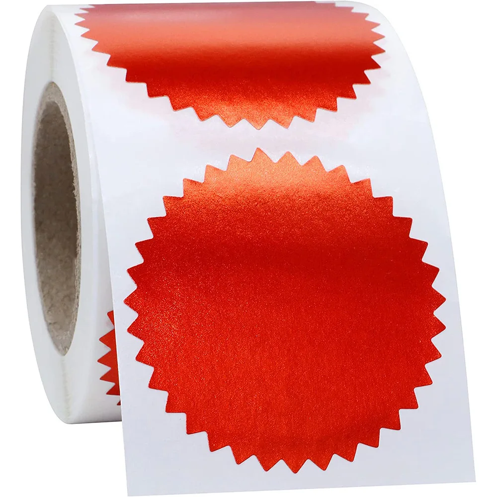 Custom Gold Metallic Certificate Sealing Labels Awards Legal Embossing