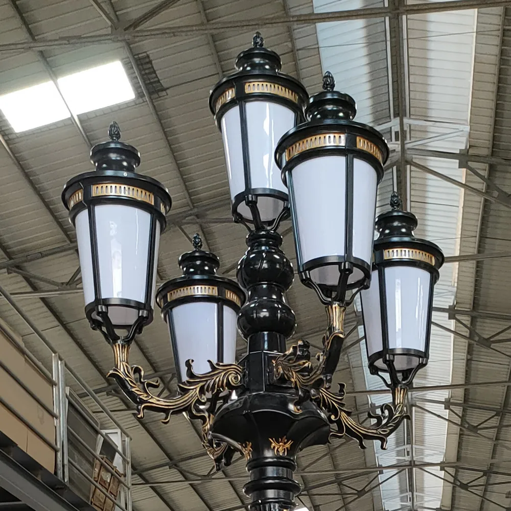 outdoor street pole exterior wired gaden fence lawn area ip65 modern classic nordic led lamp post lighting