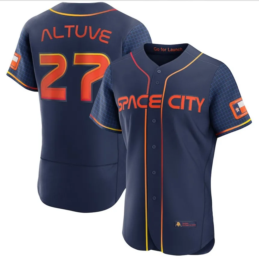 Wholesale Men's Houston Astros 2 Alex Bregman 44 Yordan Alvarez 27 Jose  Altuve Navy 2022 City Baseball Jersey Stitched S-5xl From m.