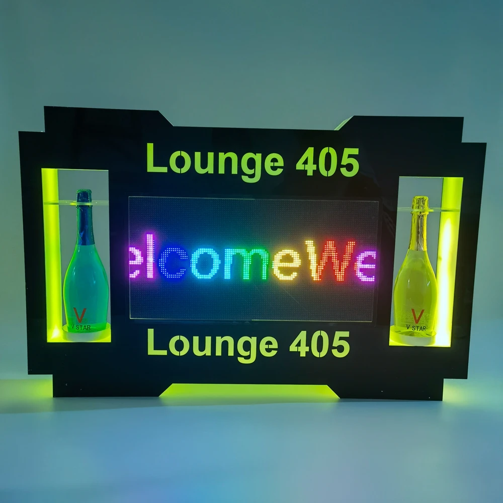 APP программируемая прокручивающаяся Светодиодная доска для сообщений знак VIP-дисплей экран прочитатель букв бутылка предупредительный