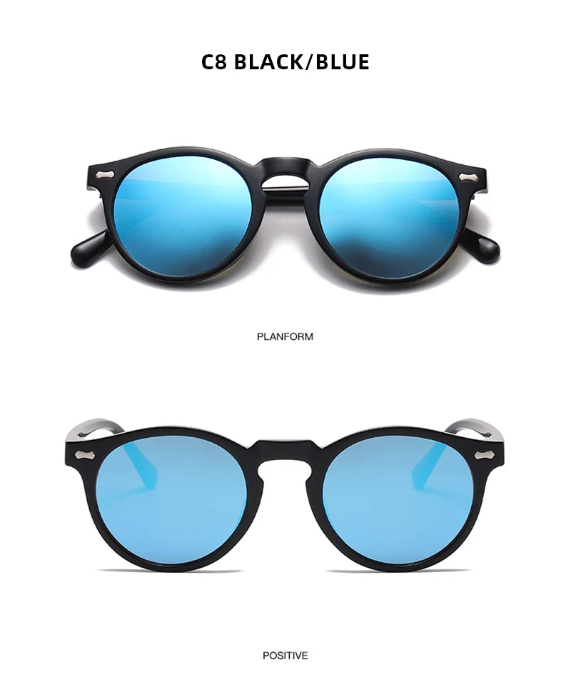 2023 Fashion Artsy Glasses Classic Round Frame Polarized Sunglasses Uv400 Sunglasses For Women